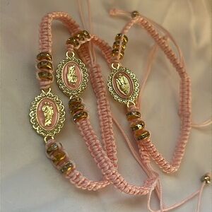 NEW Religious Tie Adjustable Bracelet Girls Womens Accessories Gold Cross Gem